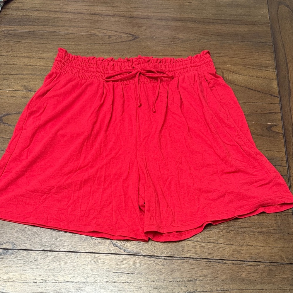 Zenana Outfitters Vibrant Red Shorts XL stretch waistband